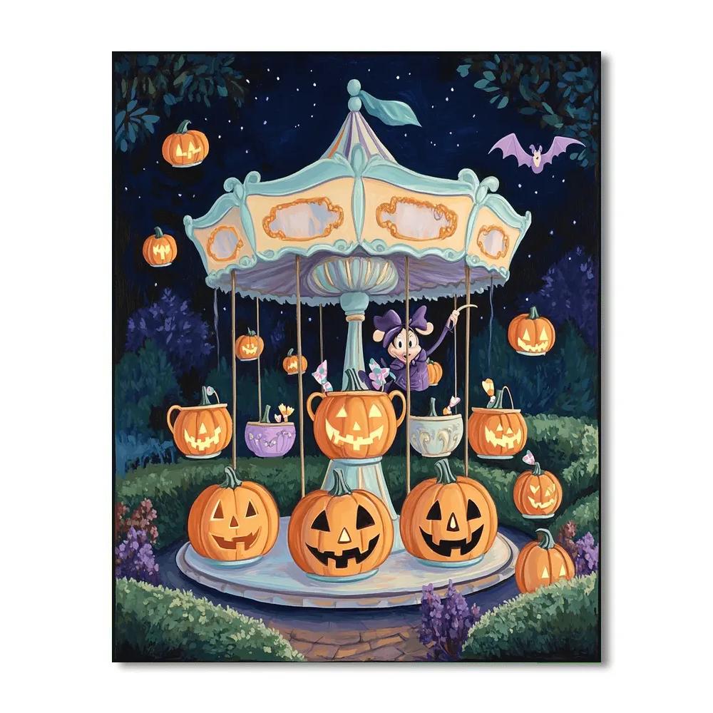 Mad Tea Party Pumpkin Carousel Paint by numbers art