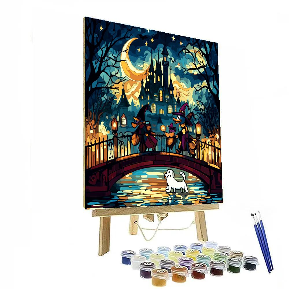 Haunted Castle Stained Glass Costume Parade Painting by numbers kit