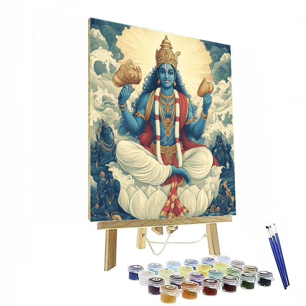 Vishnu In The Ocean Of Milk Council paint by color