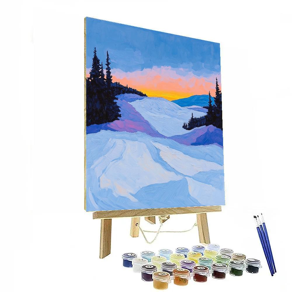 A.Y. Jackson Inspired Polar Blue Hour Icefield Echoes paint by number