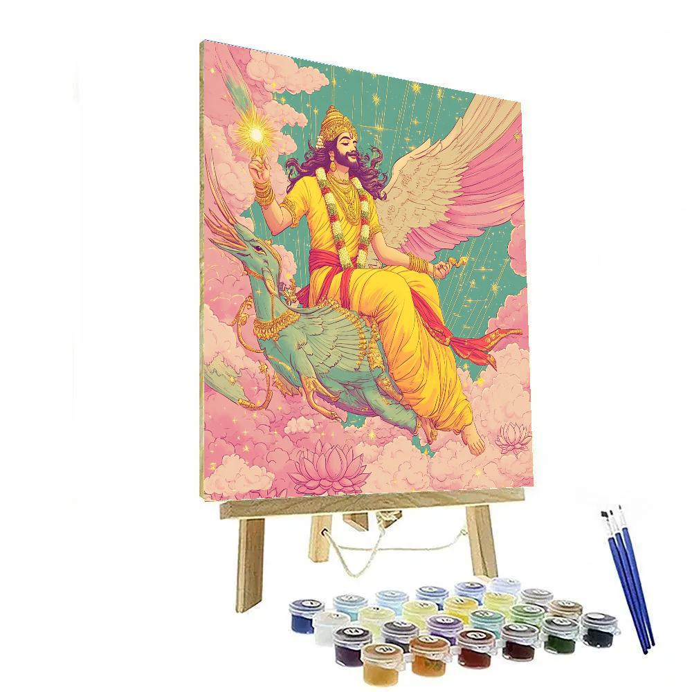 Garuda Ascends Through Lotus Cloud Gates Numbered painting kits