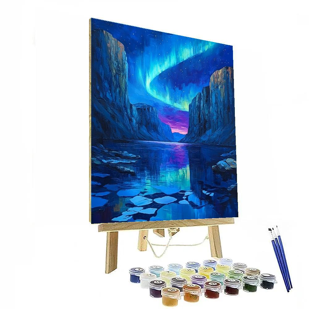 Frederick Varley Inspired Aurora Crown Over Silent Fjord Numbered painting kits