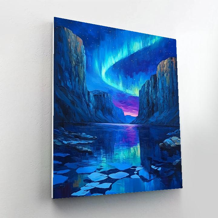 Frederick Varley Inspired Aurora Crown Over Silent Fjord Numbered painting kits