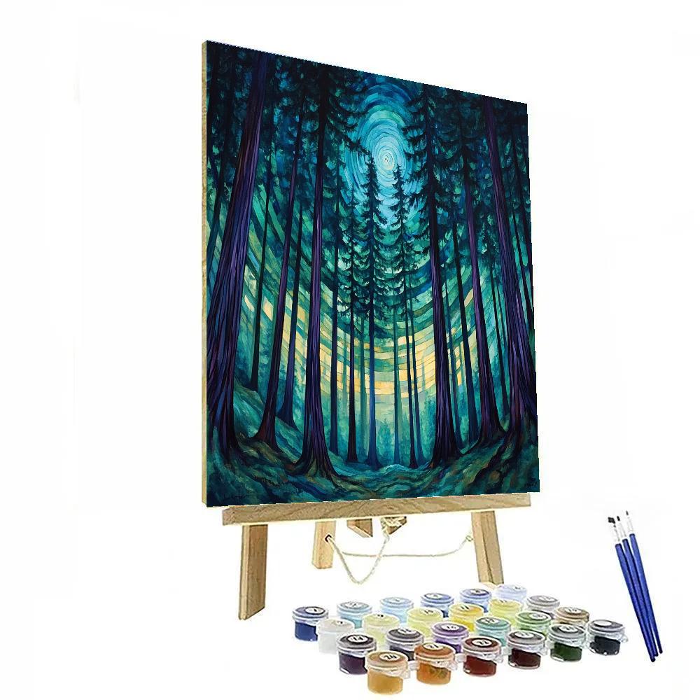 Emily Carr Inspired Cathedral Cedar Vortex Painting by numbers kit