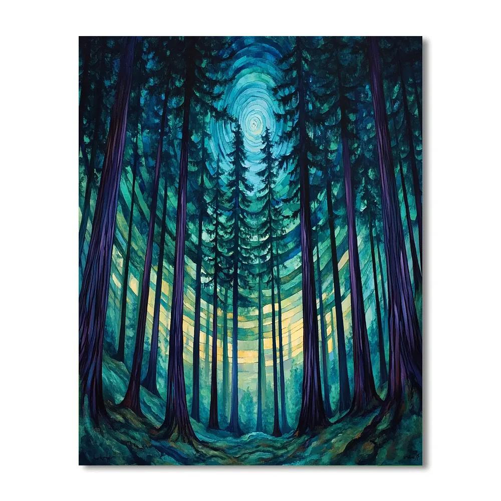 Emily Carr Inspired Cathedral Cedar Vortex Painting by numbers kit