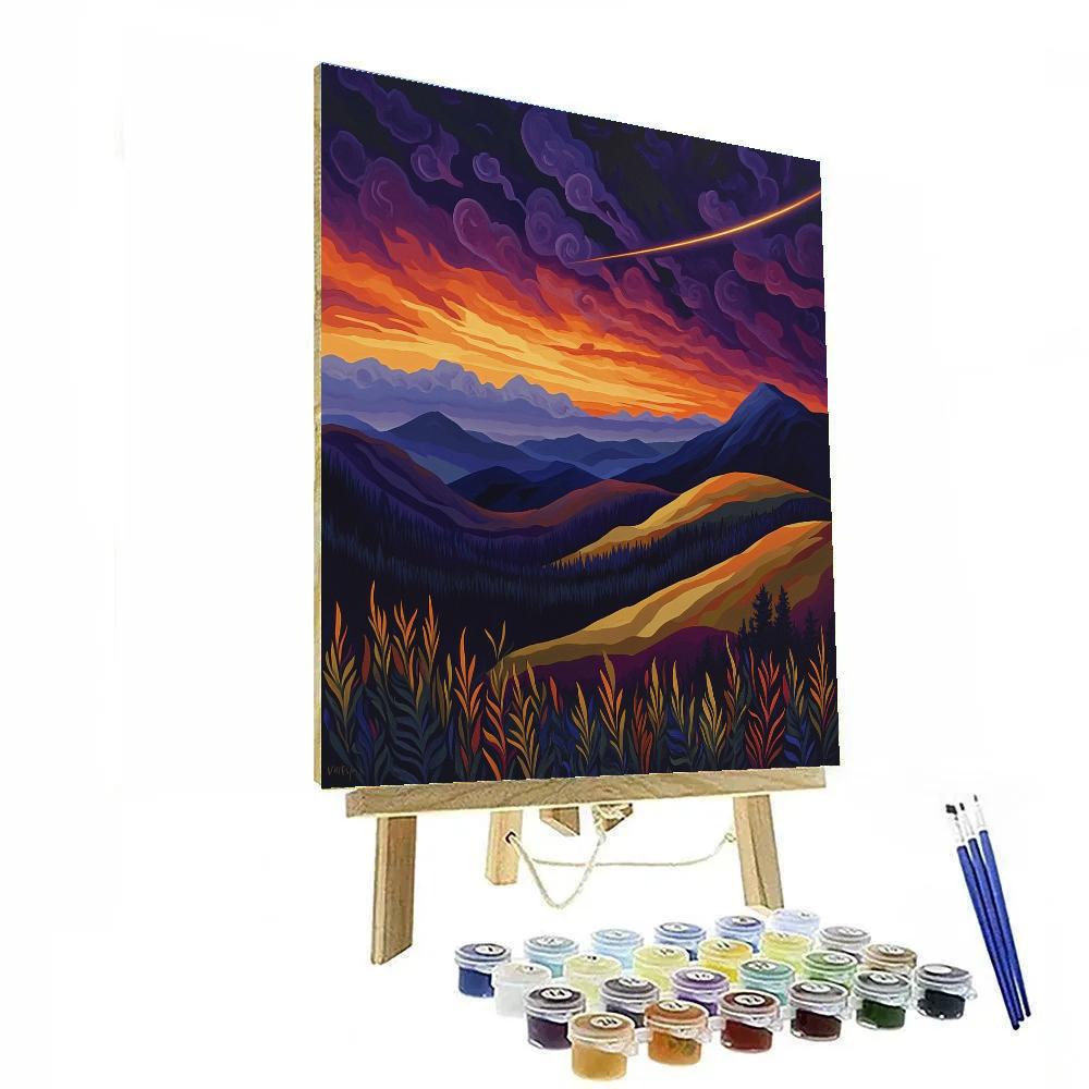 Frederick Varley Inspired Comet Afterglow Above Wind Scoured Highlands Painting by numbers kit