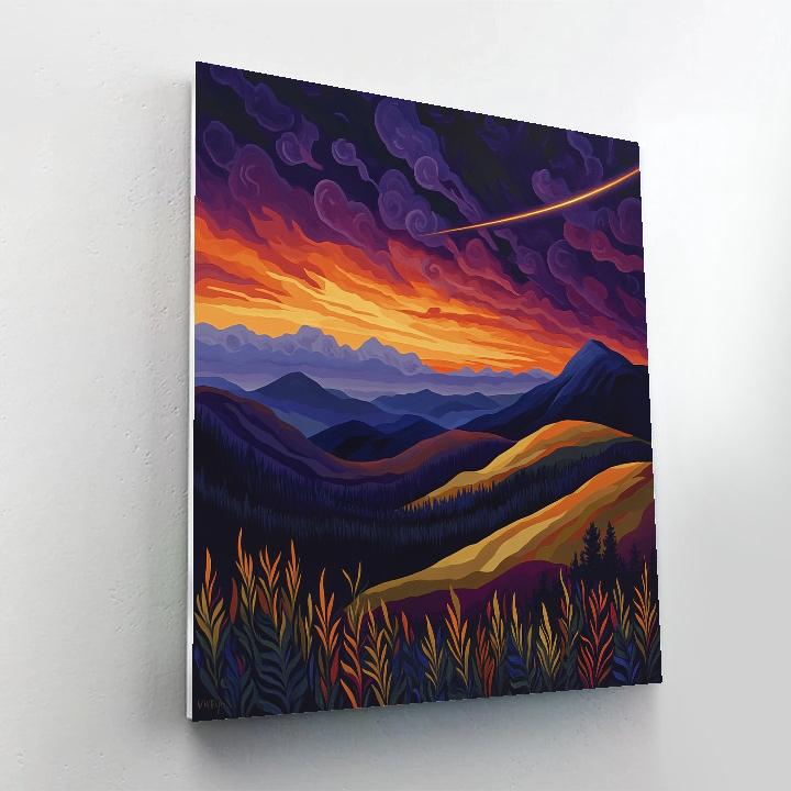 Frederick Varley Inspired Comet Afterglow Above Wind Scoured Highlands Painting by numbers kit
