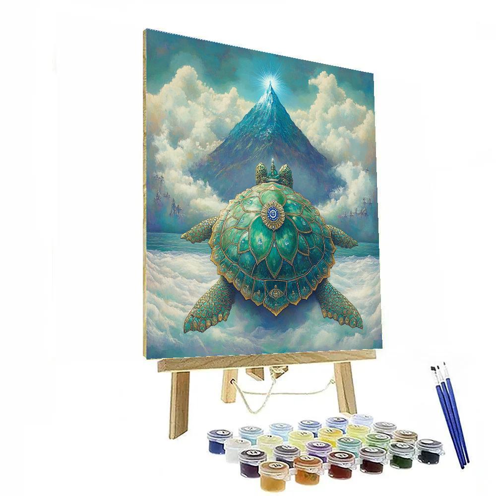 Kurma Avatar Supporting The Cosmic Mountain paint by color