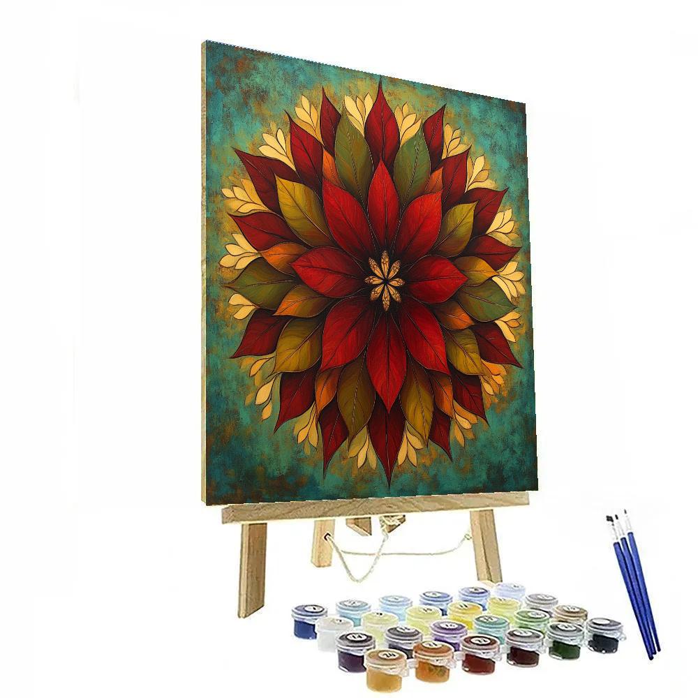 Frida Kahlo Inspired Botanical Aura Mandala Painting by numbers kit