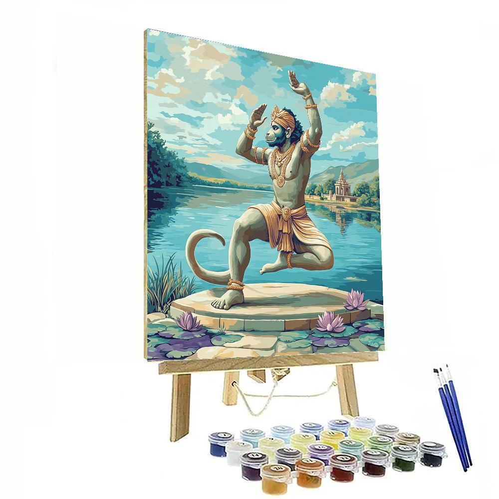 Hanuman Riverbank Yoga Flow Numbered painting kits