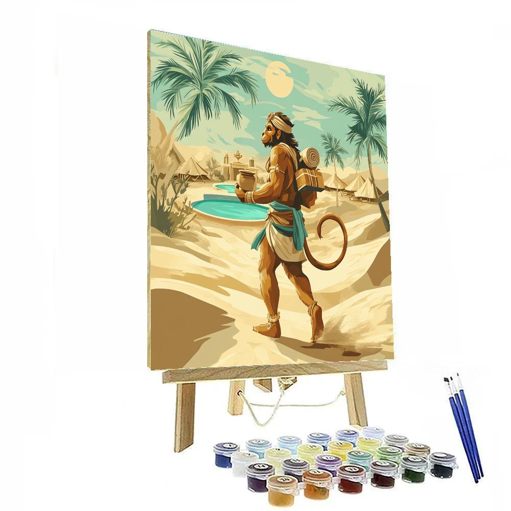 Hanuman Desert Oasis Messenger Number painting