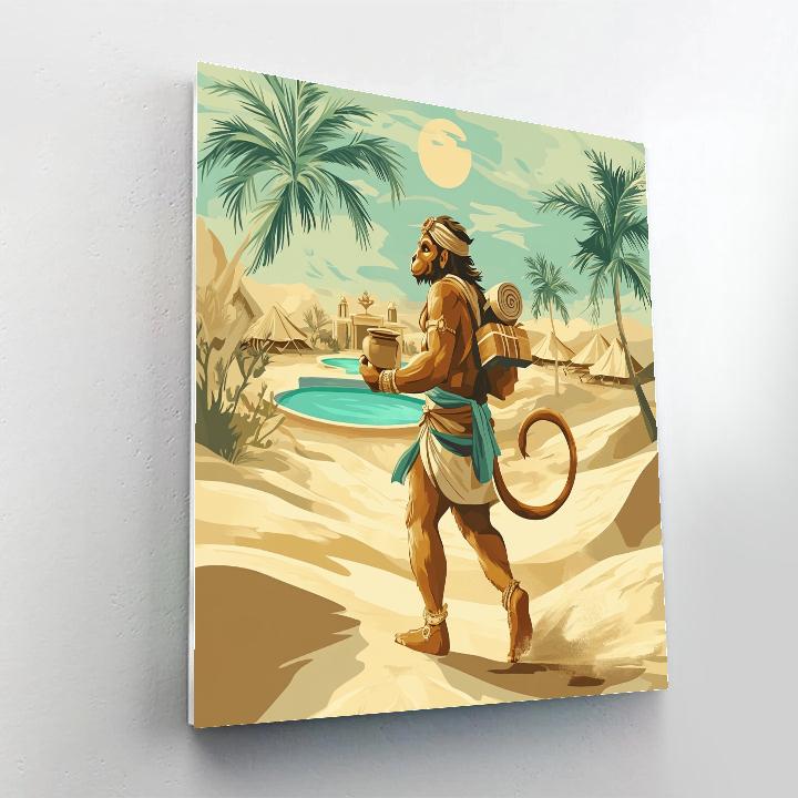 Hanuman Desert Oasis Messenger Number painting