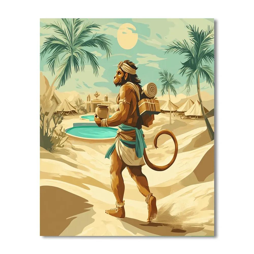 Hanuman Desert Oasis Messenger Number painting