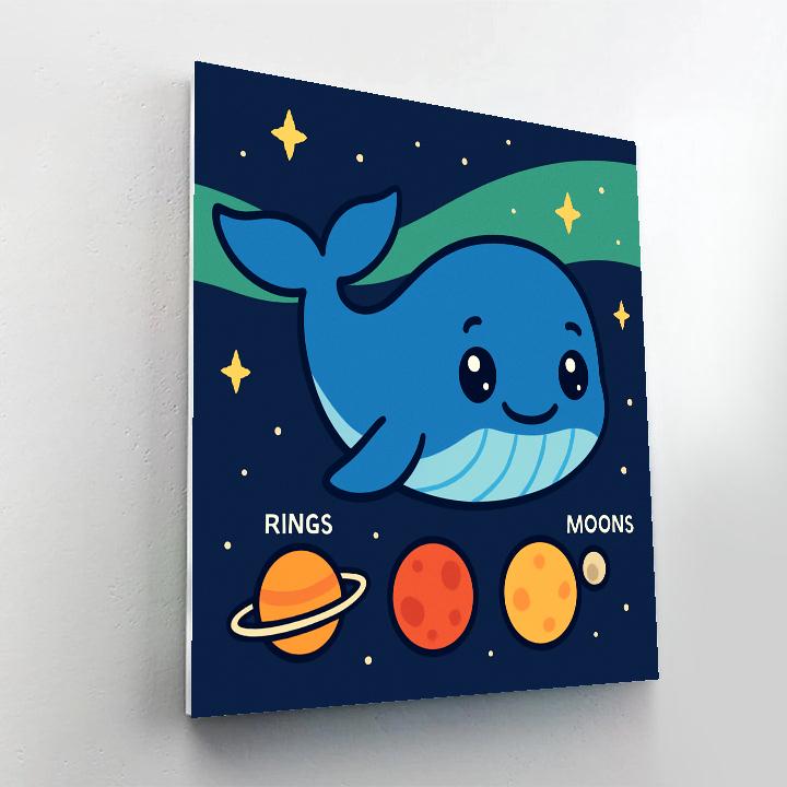 Aurora Space Whale And The Planet Parade painting number kit