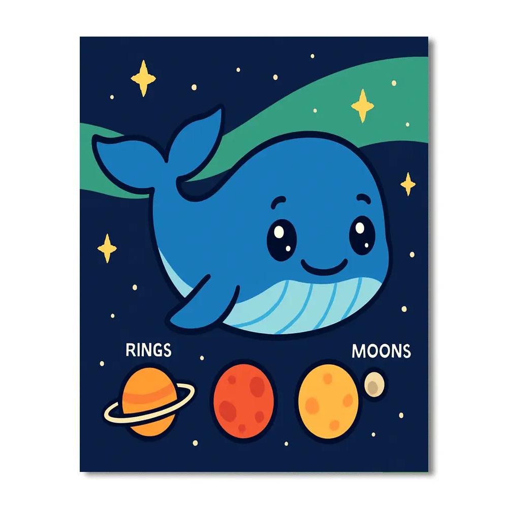 Aurora Space Whale And The Planet Parade painting number kit