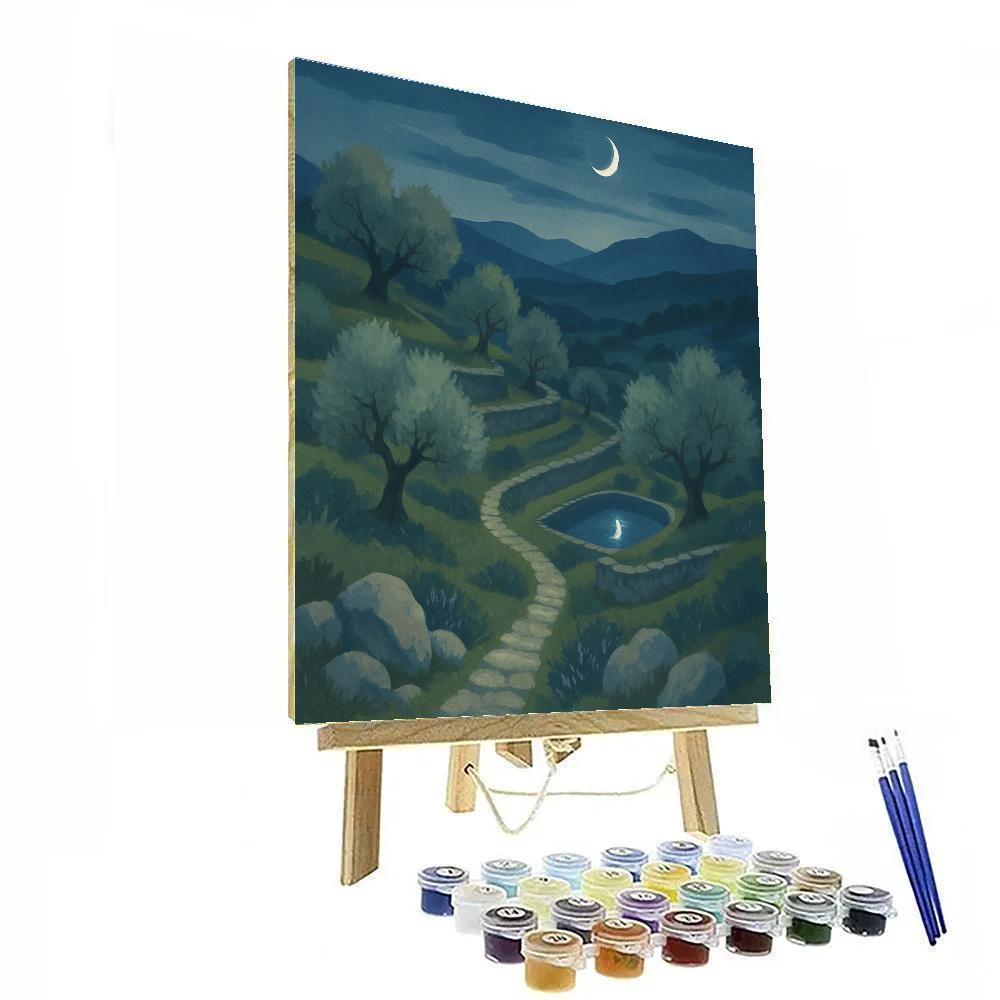 Moonlit Terraces Of The Olive Hills Paint by numbers art