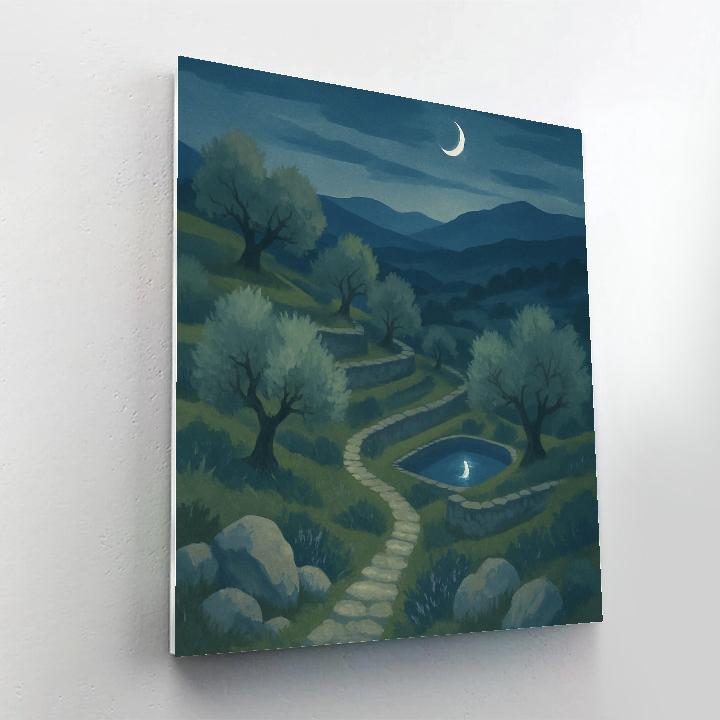 Moonlit Terraces Of The Olive Hills Paint by numbers art