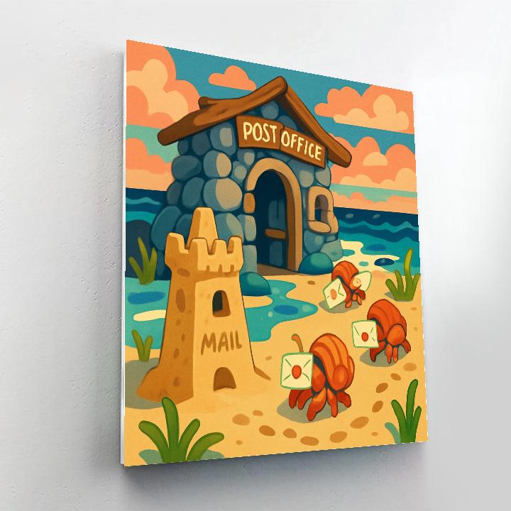 Tidepool Post Office Beach Scene Painting by numbers kit
