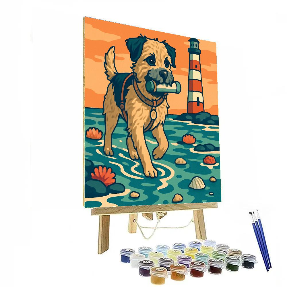 Dog Lighthouse Tidepool Messenger Paint by numbers kits