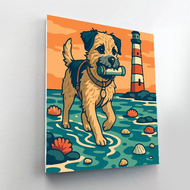 Dog Lighthouse Tidepool Messenger Paint by numbers kits