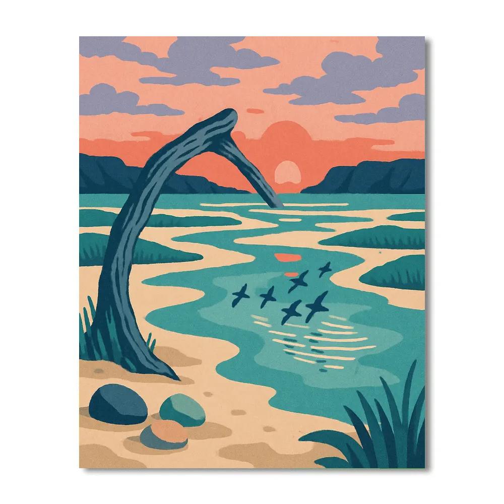 Tidal Glasslands Landscape DIY paint by numbers