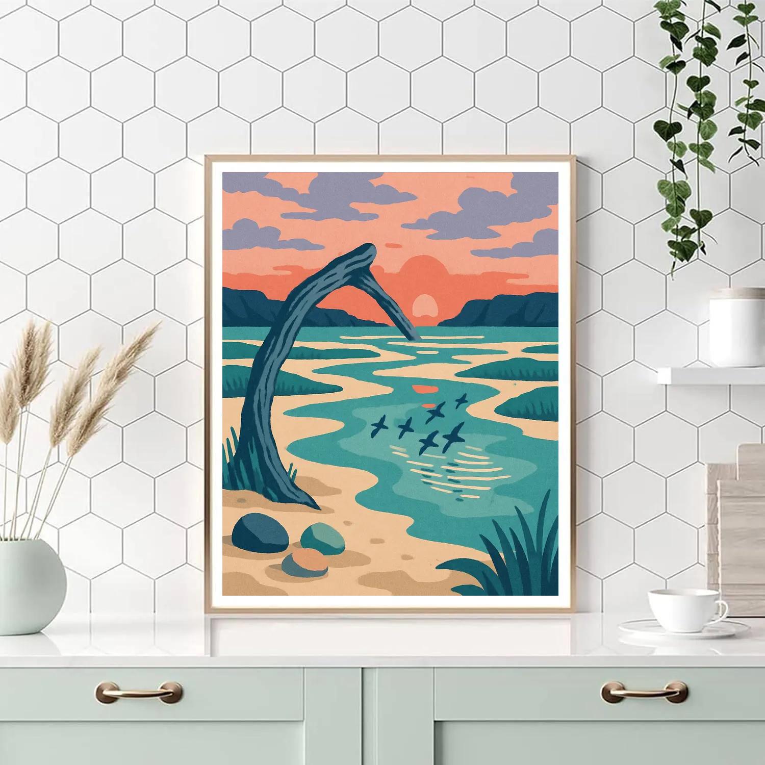 Tidal Glasslands Landscape DIY paint by numbers