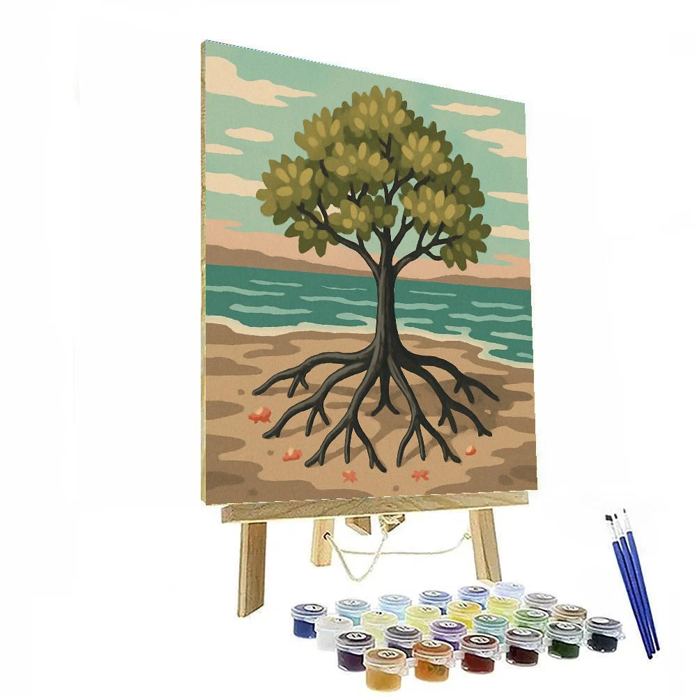Salt Marsh Tree With Tide Calendar painting number kit