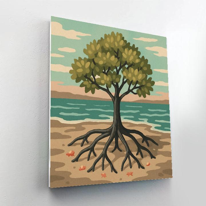 Salt Marsh Tree With Tide Calendar painting number kit