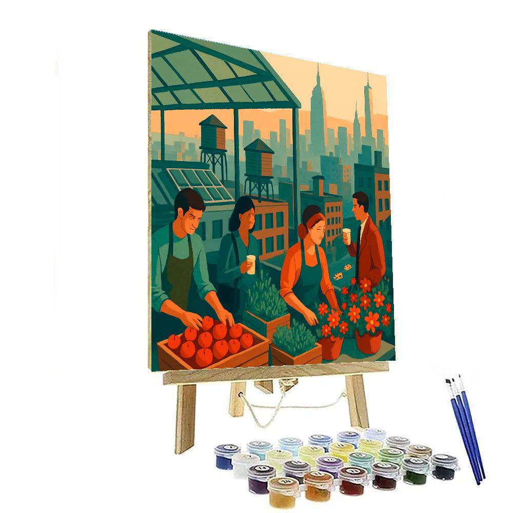 Rooftop Greenhouse Market In New York paint by color