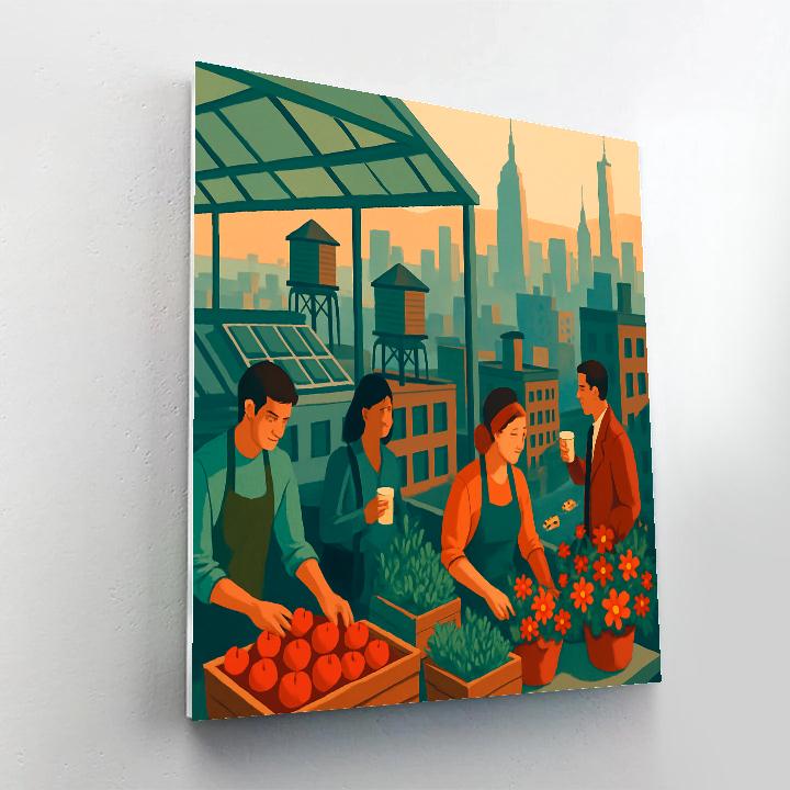 Rooftop Greenhouse Market In New York paint by color