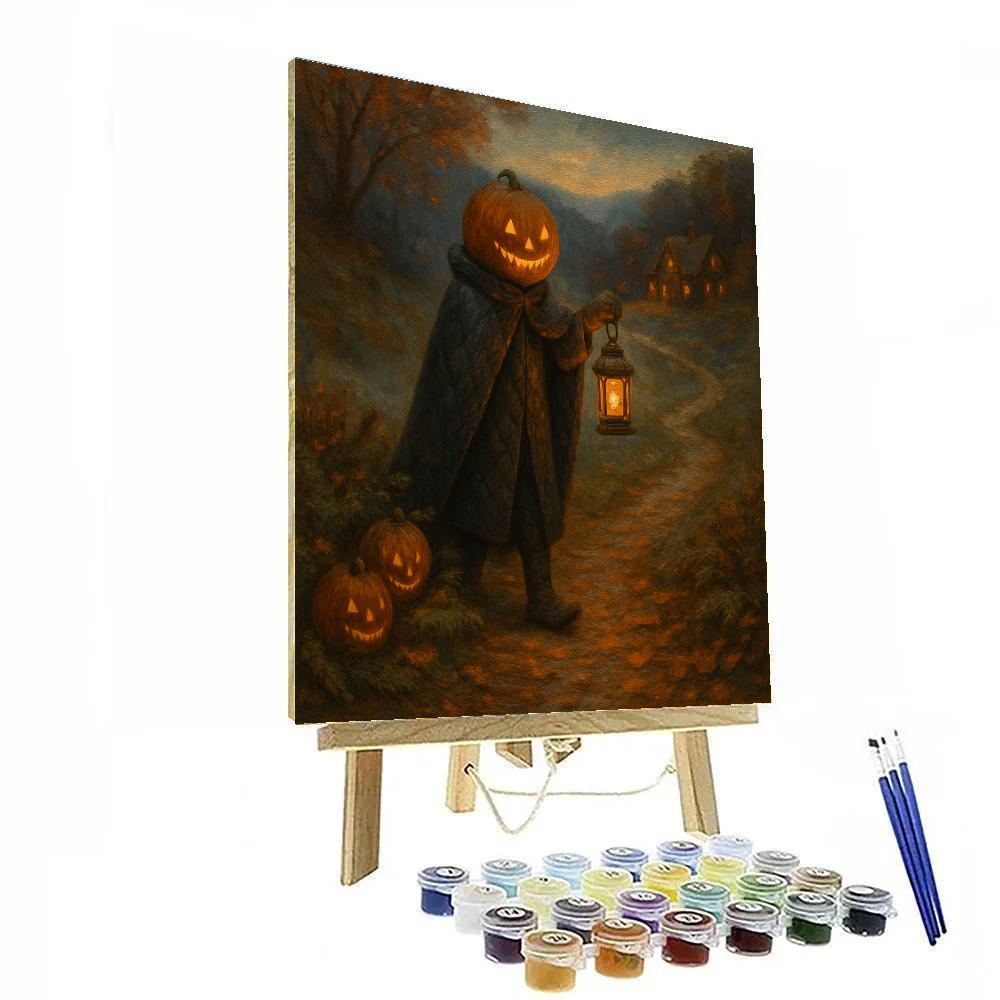 Lantern Bearer Of The Pumpkin Vale paint by number