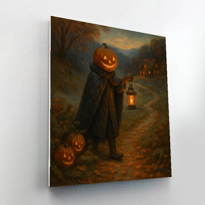 Lantern Bearer Of The Pumpkin Vale paint by number