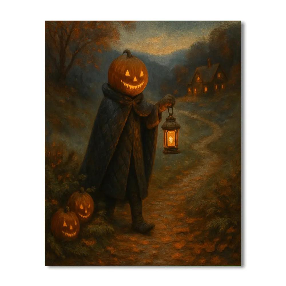 Lantern Bearer Of The Pumpkin Vale paint by number