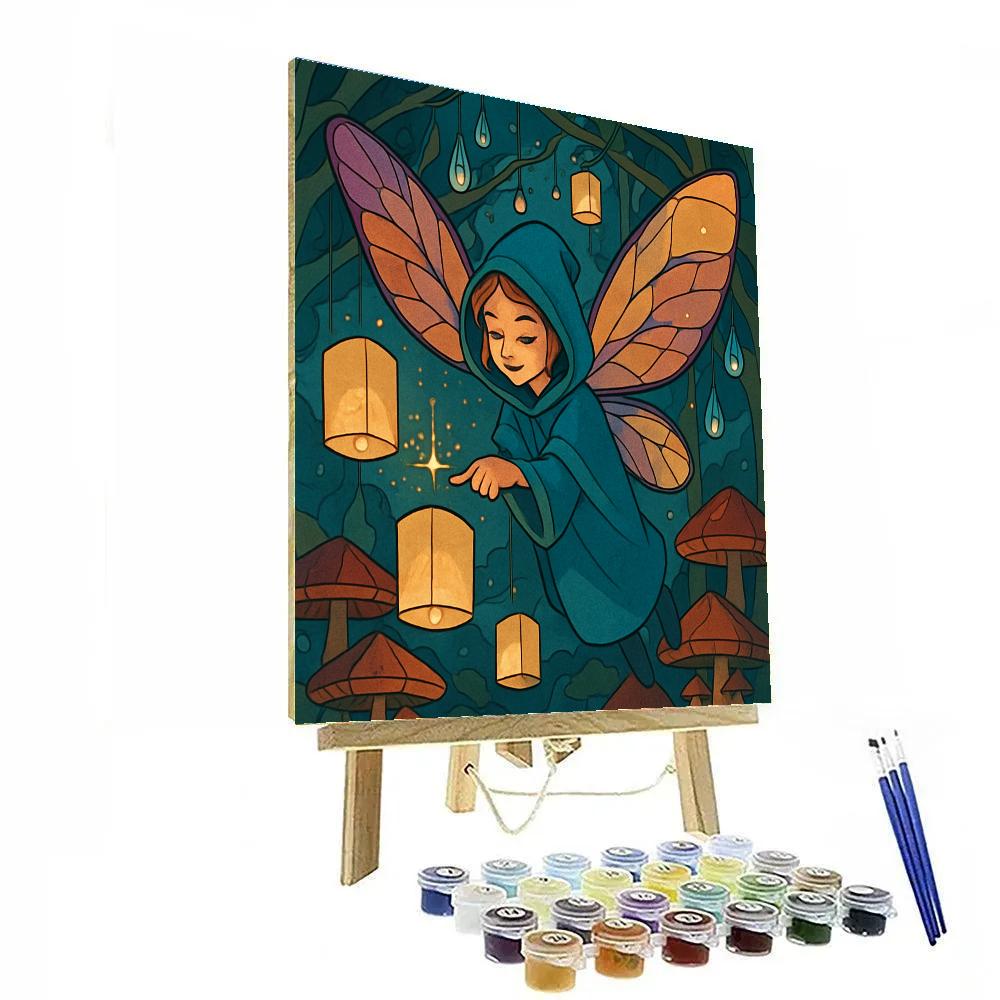 Lantern Market Fairy In The Rainglass Canopy Paint by numbers kits