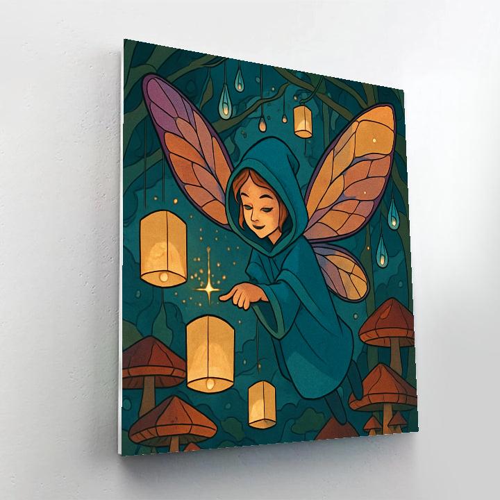 Lantern Market Fairy In The Rainglass Canopy Paint by numbers kits