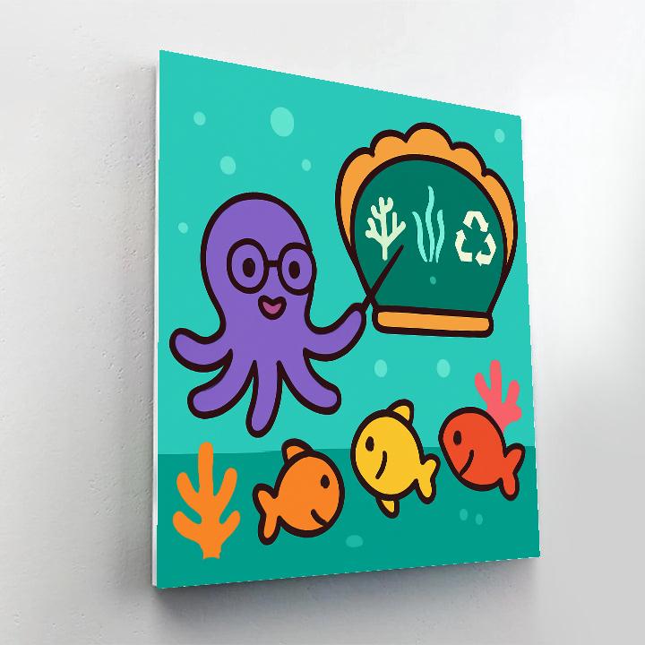 Coral Reef Classroom With The Octopus Teacher paint by color