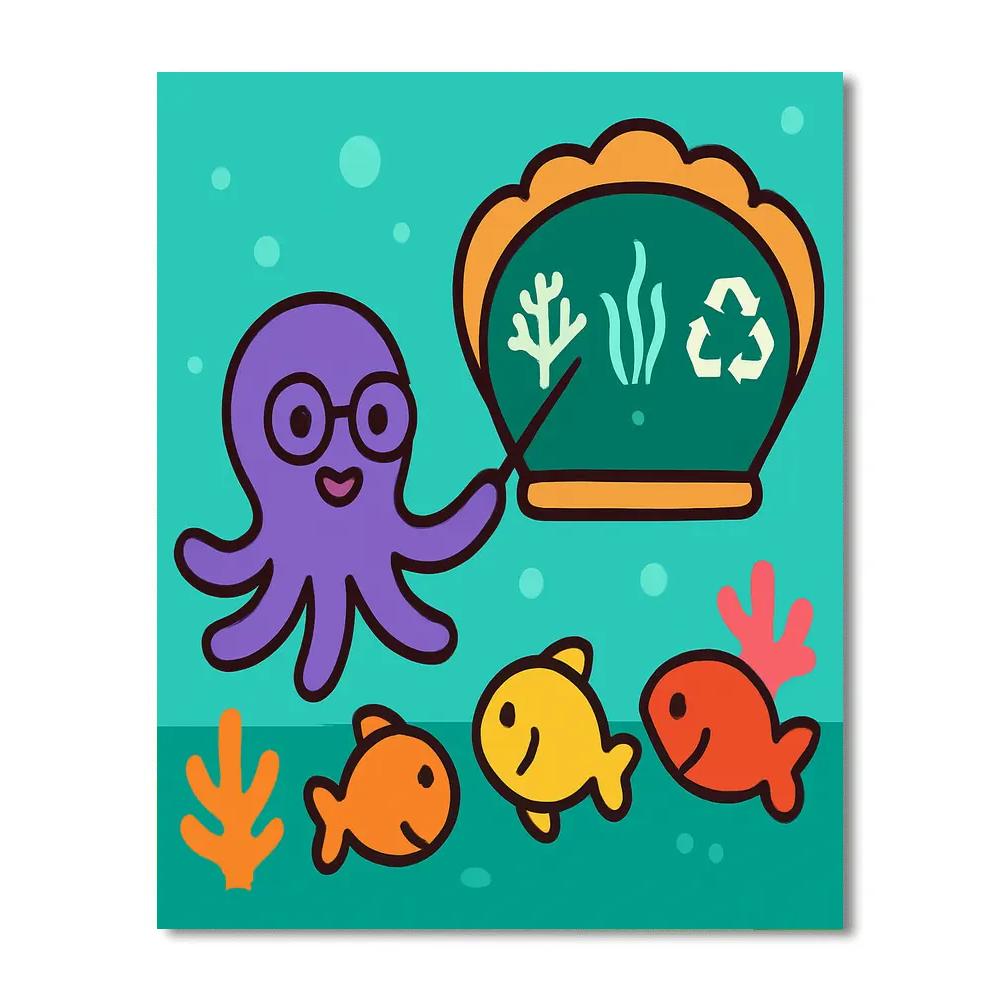 Coral Reef Classroom With The Octopus Teacher paint by color