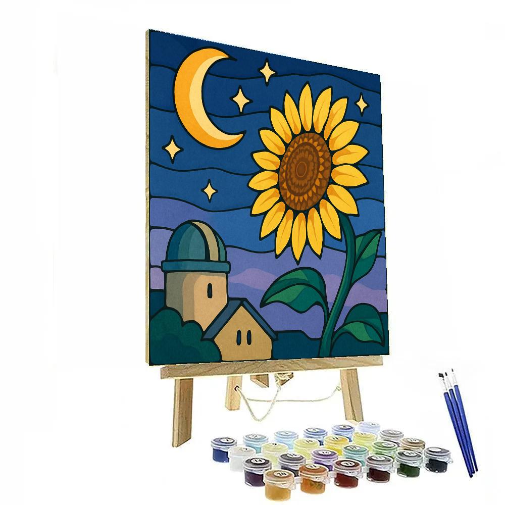 Midnight Observatory Sunflower Numbered painting kits