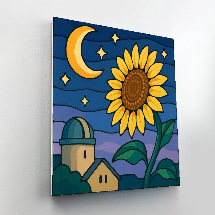 Midnight Observatory Sunflower Numbered painting kits
