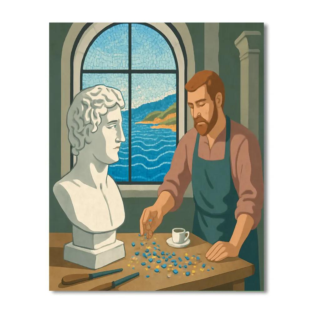 Marble Workshop With Italy Mosaic Horizon DIY paint by numbers