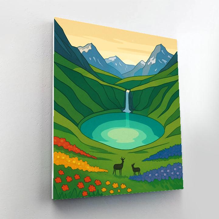 Meadow With Landscape Lightwell Paint by numbers art