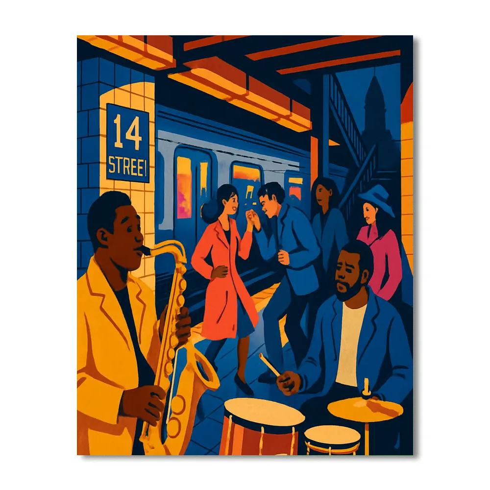 New York Crafted Subway Jazz Platform painting number kit
