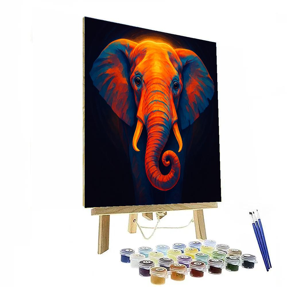 Solar Bloom Elephant Gaze Paint by numbers kits