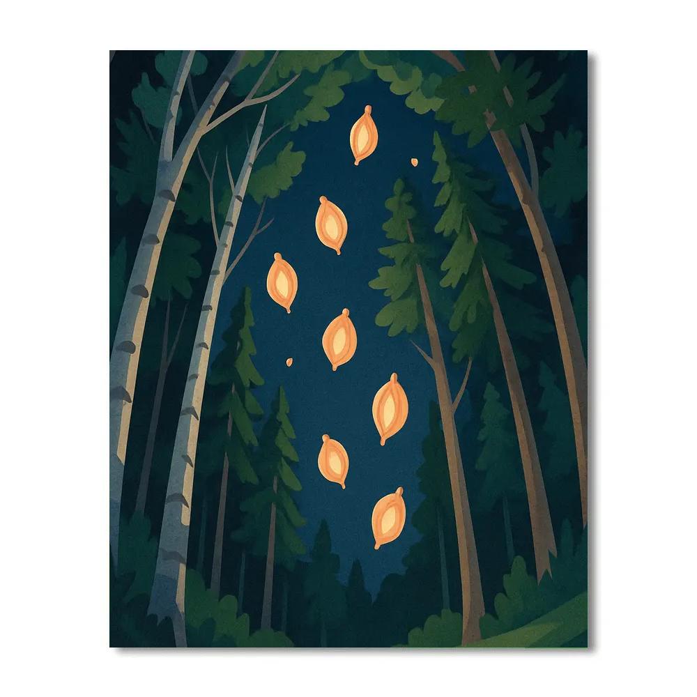 Sky Lantern Grove In Tree Canopy Paint by numbers kits