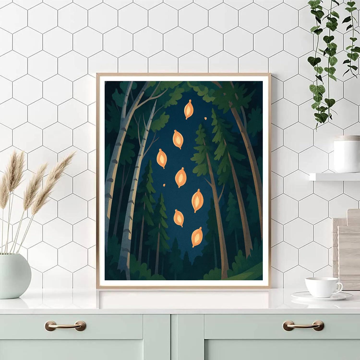 Sky Lantern Grove In Tree Canopy Paint by numbers kits