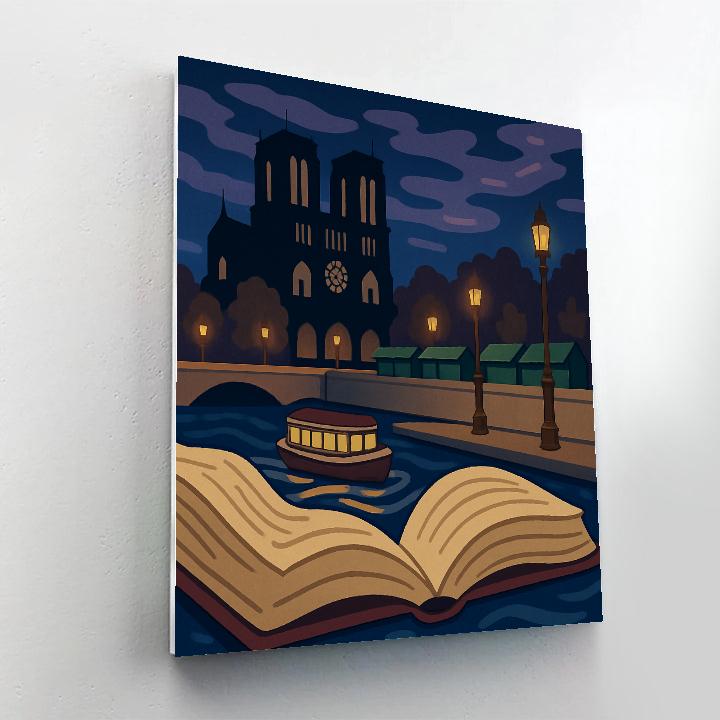Seine Riverbook Dream In Paris Number painting