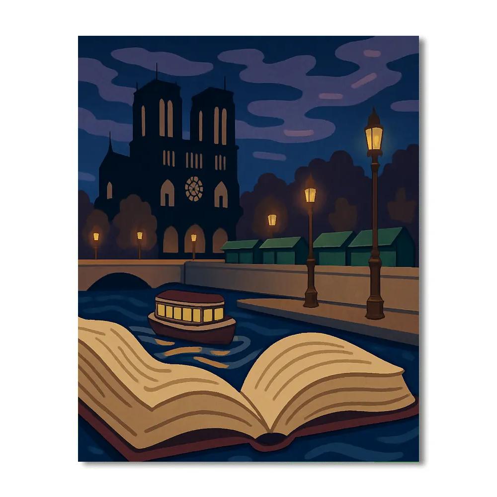 Seine Riverbook Dream In Paris Number painting
