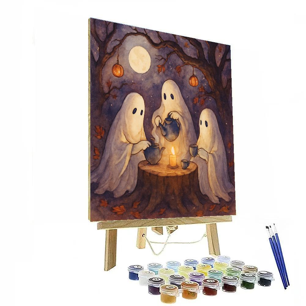 The Moonlit Tea Party Under Twisted Oaks Numbered painting kits