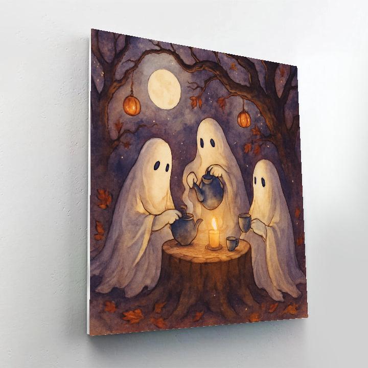 The Moonlit Tea Party Under Twisted Oaks Numbered painting kits