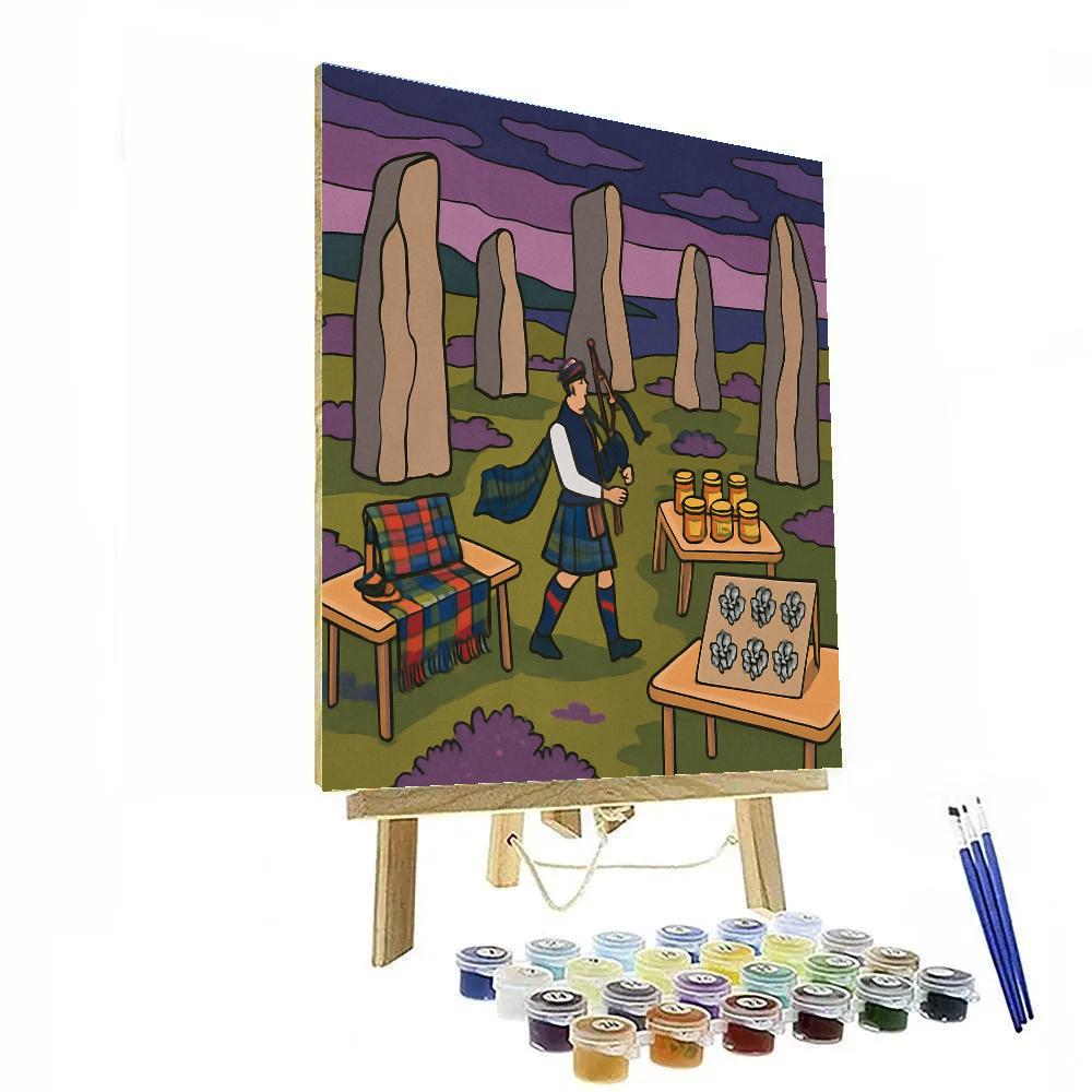 Stone Circle Market With Scotland Twilight painting number kit